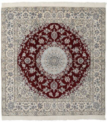 Nain 9La Rug 199X205 Authentic
 Oriental Handknotted Square Dark Grey/Black (Wool/Silk, Persia/Iran)