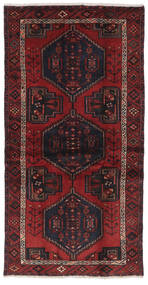  Hamadan Rug 100X197 Authentic
 Oriental Handknotted Black/Dark Red (Wool, Persia/Iran)