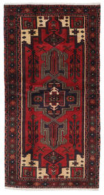  Hamadan Rug 97X196 Authentic
 Oriental Handknotted Black/Dark Brown (Wool, Persia/Iran)