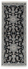  Nain Rug 79X195 Authentic Oriental Handknotted Hallway Runner Black/Beige (Wool, Persia/Iran)