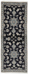  Nain Rug 76X196 Authentic
 Oriental Handknotted Hallway Runner
 Black/White/Creme (Wool, Persia/Iran)