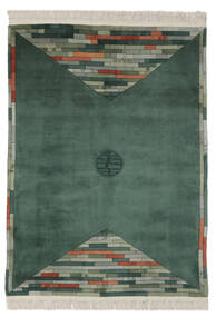 China 90 Line Rug 170X230 Authentic
 Oriental Handknotted Black/Dark Turquoise 
 (Wool, China)