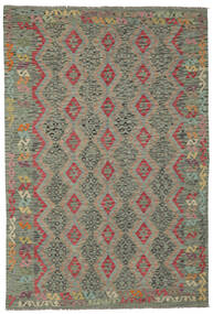  Kilim Afghan Old Style Rug 202X294 Authentic
 Oriental Handwoven Dark Green (Wool, Afghanistan)