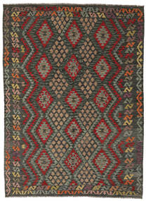  208X286 Kilim Afghan Old Style Rug Black/Brown Afghanistan 