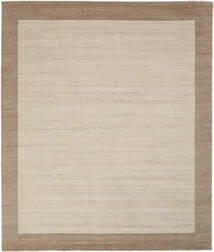 Handloom Frame 250X300 Large Natural White/Beige Plain (Single Colored) Wool Rug 