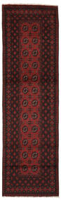  Afghan Rug 78X278 Authentic
 Oriental Handknotted Runner
 Black/Dark Red (Wool, Afghanistan)