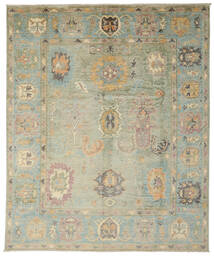  Oushak Design Rug 246X294 Authentic
 Oriental Handknotted Olive Green/Dark Green (Wool, Afghanistan)