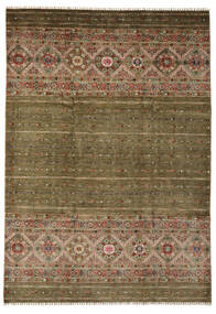  Shabargan Rug 215X307 Authentic
 Oriental Handknotted Dark Brown/Black (Wool, Afghanistan)