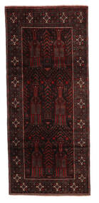  Baluch Rug 111X252 Authentic
 Oriental Handknotted Hallway Runner
 Black/White/Creme (Wool, Persia/Iran)