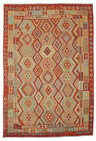  Kilim Afghan Old Style Rug 201X296 Authentic
 Oriental Handwoven Dark Red/Brown (Wool, Afghanistan)