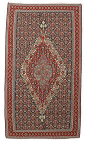  141X252 Kilim Senneh Fine Rug Rug Dark Red/Brown Persia/Iran 