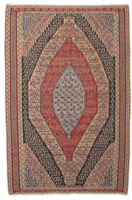 Kilim Senneh Fine Rug 157X234 Authentic
 Oriental Handwoven Brown/Dark Red (Wool, )