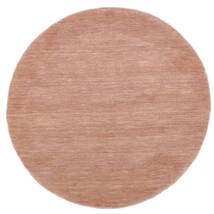  Handloom - Terracotta Rug Ø 100 Modern Round Dark Red/White/Creme (Wool, India)