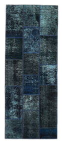  Patchwork - Persien/Iran Rug 78X200 Authentic
 Modern Handknotted Runner
 Black/Dark Blue (Wool, )