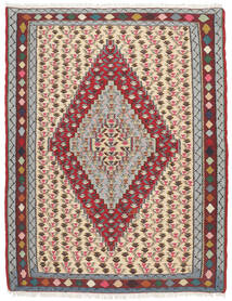  Kilim Senneh Fine Rug 121X154 Persian Wool Rug Dark Red/Brown Small Rug 