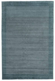 Handloom Frame 200X300 Dark Teal Plain (Single Colored) Wool Rug Rug 