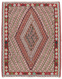  Persian Kilim Senneh Fine Rug 121X151 Dark Red/Brown 