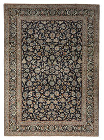  Keshan Rug 273X382 Authentic Oriental Handknotted Black/Dark Brown Large (Wool, Persia/Iran)