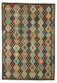  Kilim Afghan Old Style Rug 202X290 Authentic
 Oriental Handwoven Black/Beige (Wool, Afghanistan)