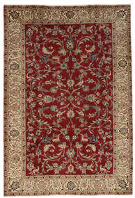195X287 Tabriz Rug Oriental Brown/Dark Red (Wool, Persia/Iran)