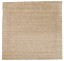 Handloom Gabba 200X200 Beige Plain (Single Colored) Square Wool Rug 