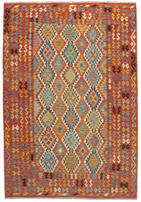  Kilim Afghan Old Style Rug 205X294 Authentic
 Oriental Handwoven Dark Red/Dark Brown (Wool, Afghanistan)