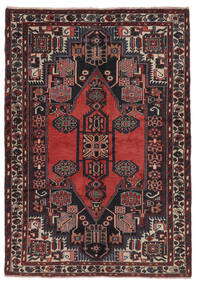  Persian Hamadan Rug 136X195 Black/Dark Red (Wool, Persia/Iran)