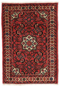 Handknotted Hosseinabad Rug 68X93 Persian Wool Rug Black/Dark Red Small Rug 