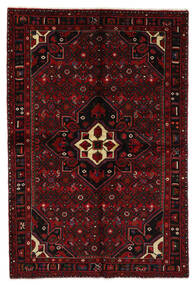  Persian Hosseinabad Rug 152X226 Black/Dark Red 