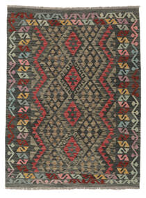  Kilim Afghan Old Style Rug 133X176 Authentic
 Oriental Handwoven Black/Brown (Wool, )