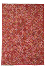  Kilim Afghan Old Style Rug 208X293 Authentic
 Oriental Handwoven Dark Red/Dark Brown (Wool, Afghanistan)