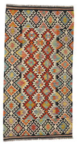  Kilim Afghan Old Style Rug 103X192 Authentic Oriental Handwoven Dark Brown/Black (Wool, Afghanistan)