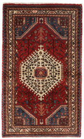  Hamadan Rug 92X150 Authentic Oriental Handknotted Black/Dark Brown (Wool, Persia/Iran)