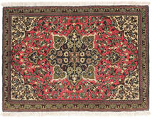  Persian Qum Kork/Silk Rug 60X85 Dark Red/Black ( Persia/Iran)