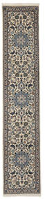  Nain Rug 57X292 Authentic
 Oriental Handknotted Runner
 Black/Dark Grey (Wool, Persia/Iran)
