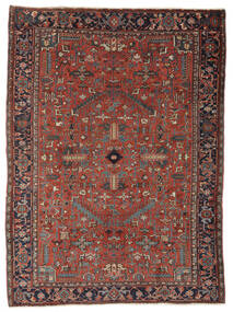  Antique Heriz Ca. 1920 Rug 219X296 Authentic Oriental Handknotted Black/Dark Brown (Wool, Persia/Iran)