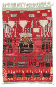  Berber Moroccan - Mid Atlas Rug 97X137 Authentic Modern Handknotted Dark Red/White/Creme (Wool, Morocco)