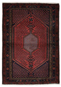 Handknotted Hamadan Rug 105X148 Persian Wool Rug Black/Dark Red Small Rug 