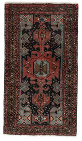  Hamadan Rug 90X160 Authentic
 Oriental Handknotted Black/Dark Brown (Wool, Persia/Iran)