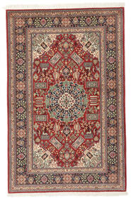  Qum Kork/Silk Rug 100X156 Authentic
 Oriental Handknotted Dark Brown/White/Creme (Wool/Silk, Persia/Iran)