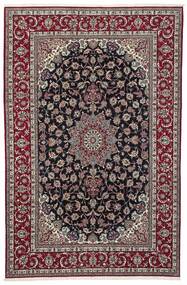Handknotted Isfahan Silk Warp Rug 207X318 Persian Black/Brown Rug 