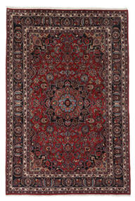  Mashad Rug 192X288 Authentic Oriental Handknotted Black/Dark Red (Wool, )