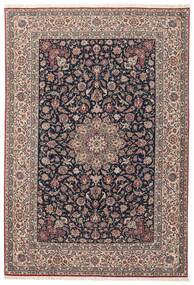  Isfahan Silk Warp Rug 215X305 Authentic Oriental Handknotted Dark Brown/Black (Wool/Silk, Persia/Iran)
