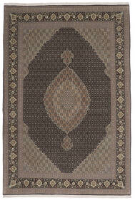  Tabriz 50 Raj Rug 196X290 Authentic
 Oriental Handknotted Black/Dark Brown (Wool/Silk, Persia/Iran)