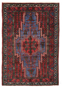  Persian Hamadan Rug Rug 144X208 Black/Dark Red (Wool, Persia/Iran)