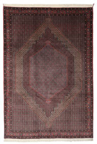  Senneh Rug 198X287 Authentic
 Oriental Handknotted Black/Dark Brown (Wool, Persia/Iran)
