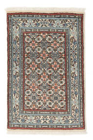  Moud Rug 57X88 Authentic Oriental Handknotted Black/White/Creme (Wool/Silk, Persia/Iran)