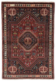  Shiraz Rug 101X147 Authentic
 Oriental Handknotted Black/Dark Brown (Wool, Persia/Iran)