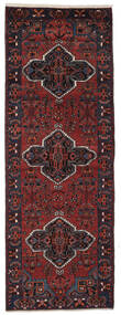 Handknotted Hamadan Rug 108X305 Persian Wool Rug Black/Dark Red Small Rug 