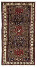 Hamadan Rug Rug 102X187 Black/Brown (Wool, Persia/Iran)